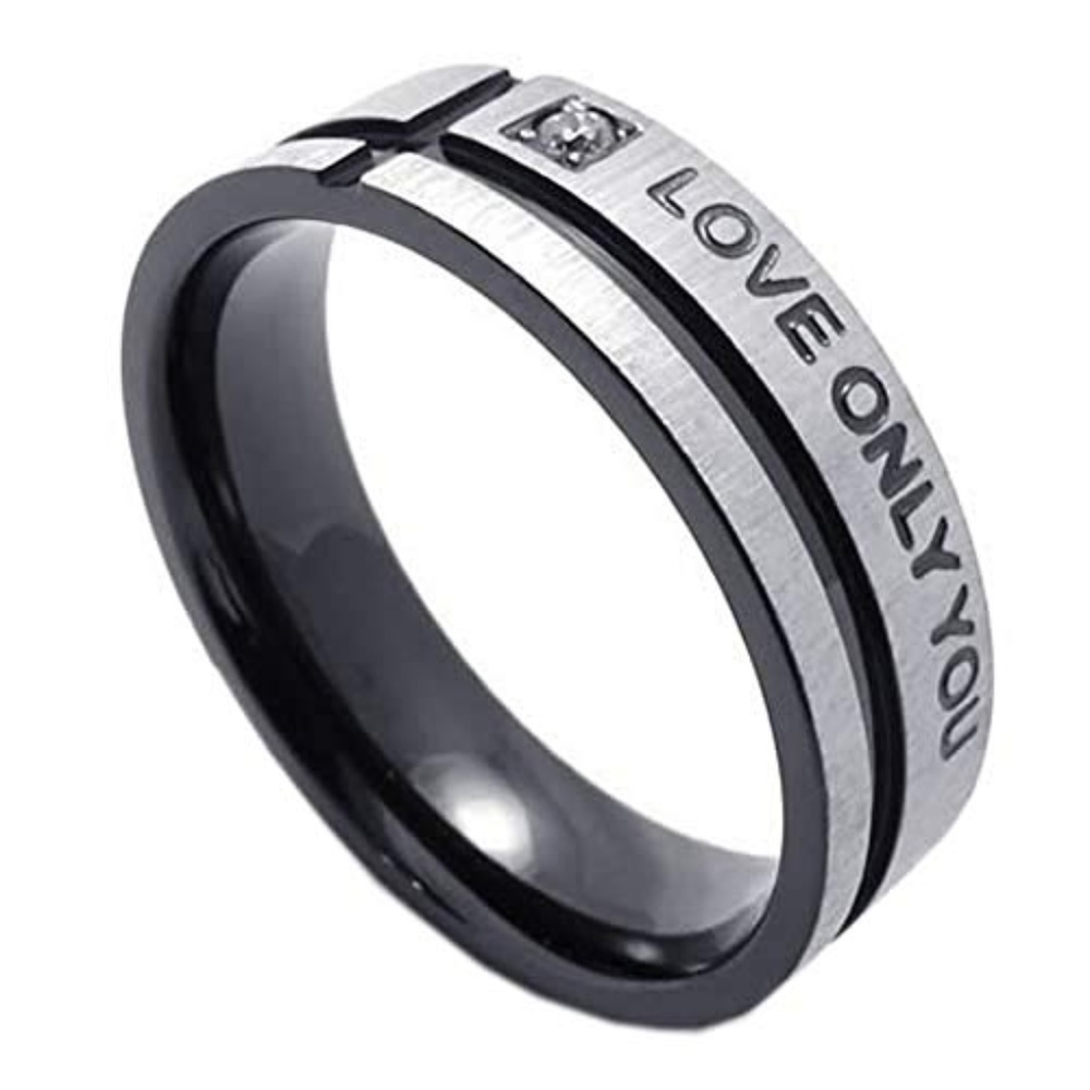 Mens Stainless Steel Love Only You Promise Ring